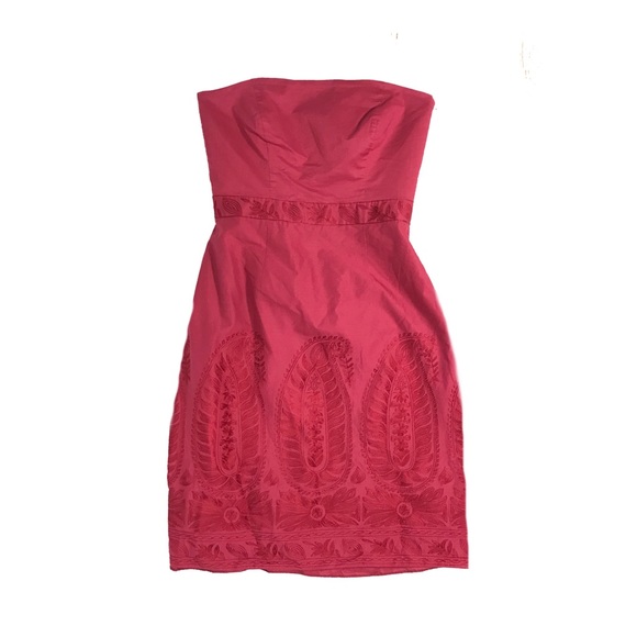 Ann Taylor Dresses & Skirts - NWOT ANN TAYLOR Red Embroidered Strapless Dress